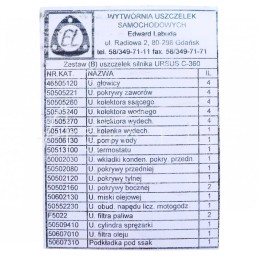 Pilnas komplektas - Ursus C-360 variklio tarpinių komplektas, standartinis - KPL U C-360 Z