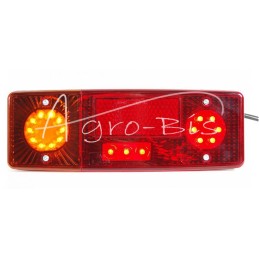 Galinis kombinuotas žibintas E-551 su LED numerio ženklo apšvietimu 12/24V kairėje papildomai atšvaitu, atsparus vandeniui, su l