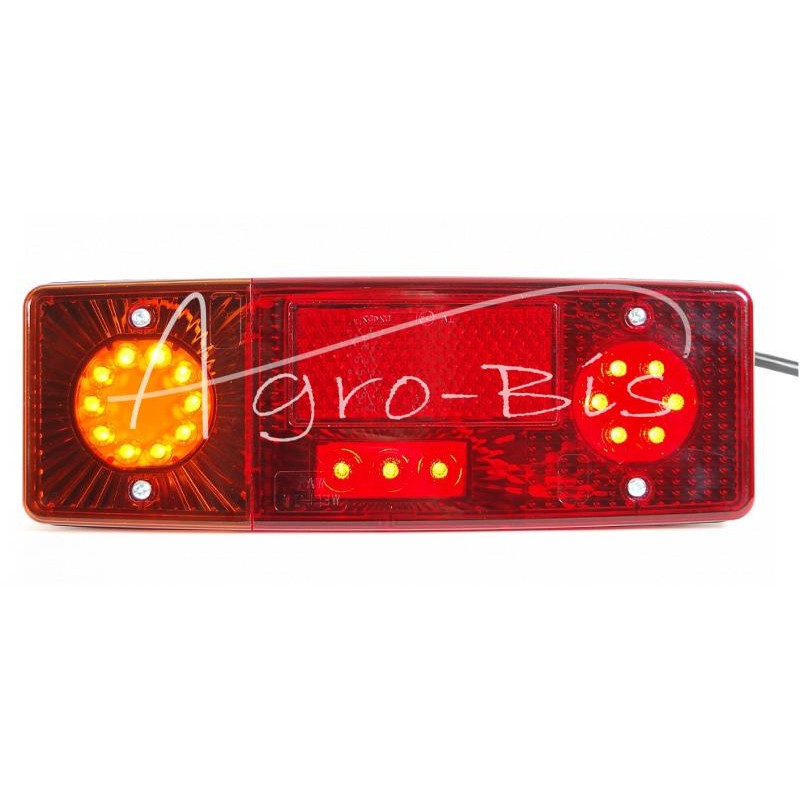 Galinis kombinuotas žibintas E-551 su LED numerio ženklo apšvietimu 12/24V kairėje papildomai atšvaitu, atsparus vandeniui, su l