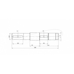 Pavarų dėžės velenas L-258mm Rolmus mėšlo kratytuvas - 2208030060
