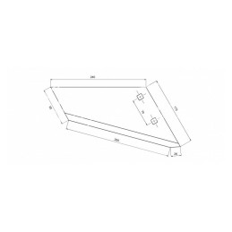 Dešinysis kultivatoriaus noragas 240, 2 skylių, Gruber Kos Unia, boro plienas, 1738050040 AP/87 - 1738050040/B