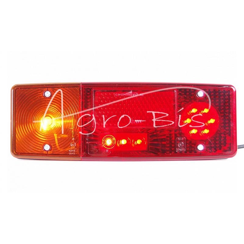 Galinis kombinuotas žibintas E-551 su LED numerio ženklo apšvietimu 12/24V kairiojo papildomo atšvaito posūkio rodiklio vandeniu