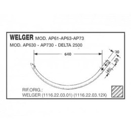 WELGER AP61, AP63, AP73, AP630, AP730, DELTA2500 ADATINIS PRESAS - 1116.22.03.01