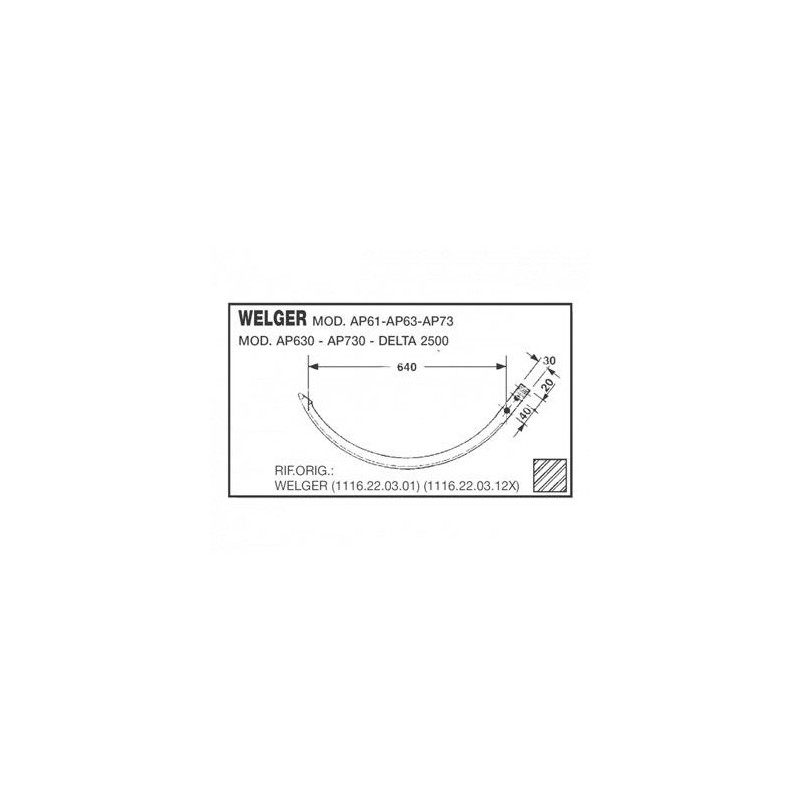 WELGER AP61, AP63, AP73, AP630, AP730, DELTA2500 ADATINIS PRESAS - 1116.22.03.01