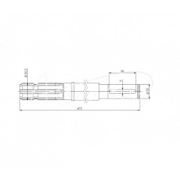 Z-036 rotacinės žoliapjovės galvutės velenas, visiškai grūdintas „Rolmus“ - 503602060/1