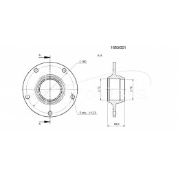 Kaltinis 5 skylių diskinių akėčių disko stebulė, 1683001 Rolmus - 1683/001