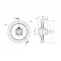 Ritės skriemulys Bizon Rolmus kombainui - 504003001/0