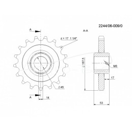 Grandininis ratas Z-17 1 1/4 colio grūdintas mėšlo kratytuvas, titanas - 224406009
