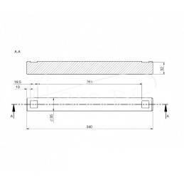 Stūmoklio kaištis kvadratinių ryšulių presui 340x35mm Z-224, grūdintas, poliruotas - 522300027