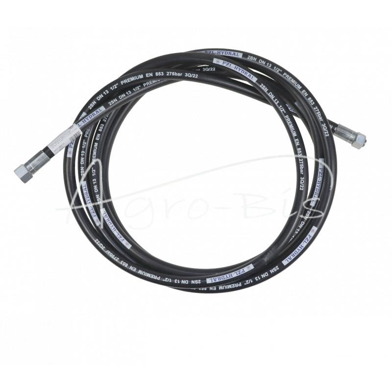 Hidraulinės žarnos sriegis M22x1,5 tiesus L-5800mm DN12-2SN 6050160100 Priekabos seno tipo 27,5MPa PZL HYDRAL - AA13-5800H2