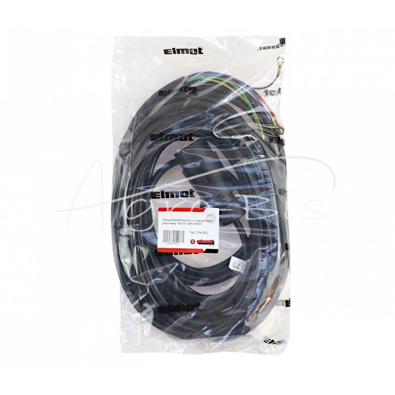 Priekabos prijungimo elektros kabelis 7x0,75 12m ELMOT - 7x0,75x12EL