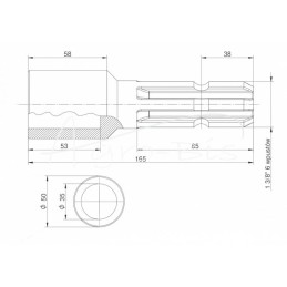 Kardaninio veleno redukcijos adapteris, vidinė skylė Q 35 mm, skirtas velenui 1 3/8" 6 grioveliams MORGA - 246630M