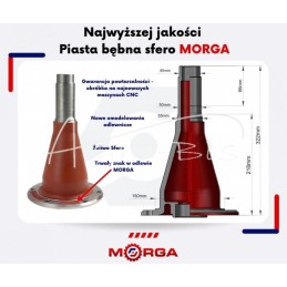 Sferinis būgno stebulė lenkiškai rotacinei žoliapjovei MORGA - 5036010740SM