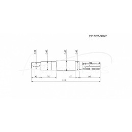 L-370 mm mėšlo kratytuvo kardaninis velenas - 221302009