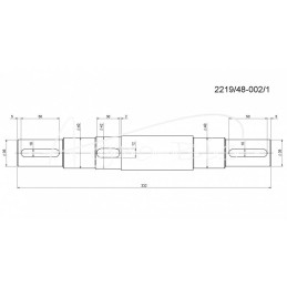 Pavarų velenas FI-35 mm griovelis 10/12/10 Rolmus mėšlo kratytuvas - 2219480020/35