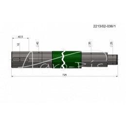 Mėšlo kratytuvo konvejerio kardaninis velenas L-725mm - 221302036/1