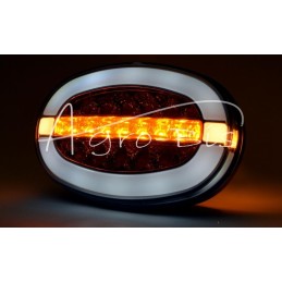 Priekinis elipsinis kombinuotas žibintas W206 universalus dešinės-kairės LED 12V/24V atsparus vandeniui IP66/68 neoninis - 1428 