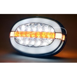 Priekinis elipsinis kombinuotas žibintas W206 universalus dešinės-kairės LED 12V/24V atsparus vandeniui IP66/68 neoninis - 1428 