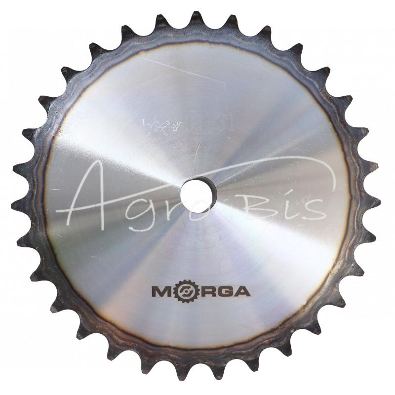 Grūdinto grandinės žvaigrės ratas su flanšu, stebule 16B-1 Z-31 išorinis skersmuo - 262,6 mm MORGA - S16B131M