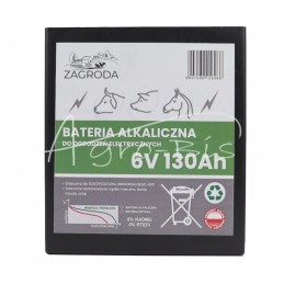 Šarminė baterija, 130 Ah 6 V įkraunama baterija ZAGRODA elektrinei tvorai - BAT130ZA