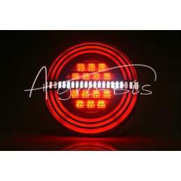 Galinis kombinuotas žibintas apvalus W192 LED 12V/24V atsparus vandeniui IP66/68 universalus dešininis, kairysis neoninis - 1351