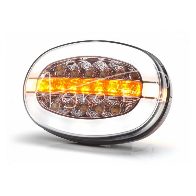 Priekinis elipsinis kombinuotas žibintas W206 universalus dešinės-kairės LED 12V/24V atsparus vandeniui IP66/68 neoninis - 1429 