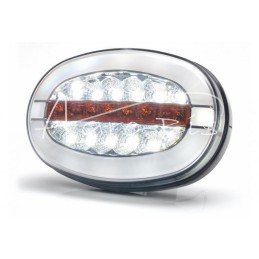 Priekinis elipsinis kombinuotas žibintas W206 universalus dešinės-kairės LED 12V/24V atsparus vandeniui IP66/68 neoninis - 1429 