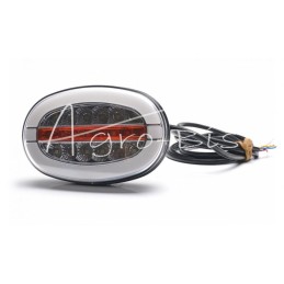 Priekinis elipsinis kombinuotas žibintas W206 universalus dešinės-kairės LED 12V/24V atsparus vandeniui IP66/68 neoninis - 1429 