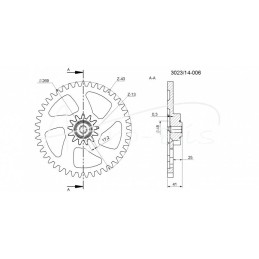 Dvigubas ratas Z-13/43 šešiakampiam volui Poznanės „Rolmus“ sėjamajai - 302314006