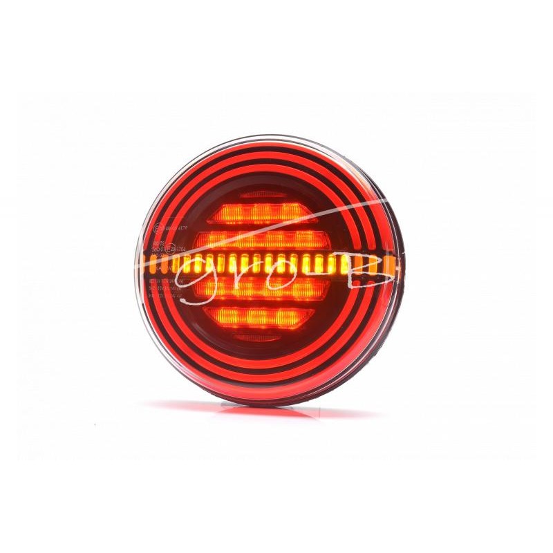 Galinis kombinuotas žibintas apvalus W191 LED 12V/24V atsparus vandeniui IP66/68 universalus dešininis, kairysis neoninis - 1350