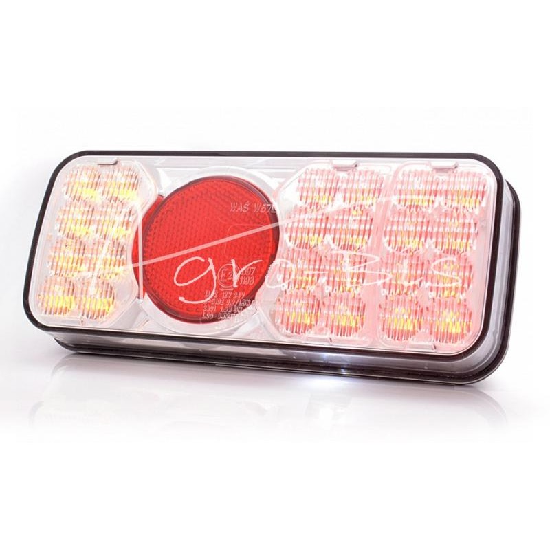 Galinis kombinuotas žibintas LED W66P 6 funkcijų LED numerio ženklo apšvietimas 12/24V dešinysis vandeniui atsparus su laidu - 3