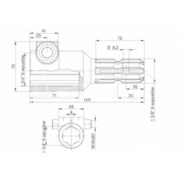 Kardaninio veleno redukcijos adapteris, skirtas 1 3/4 colio 6 išdrožų varžtui ir 1 3/8 colio 6 išdrožų velenui MORGA - 246615M