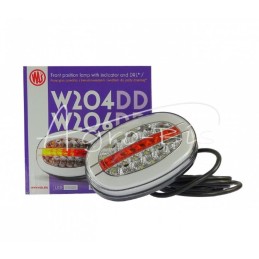 Priekinis elipsinis kombinuotas žibintas W206DD universalus dešinės - kairės LED 12V/24V atsparus vandeniui IP66/68 neoninis pos