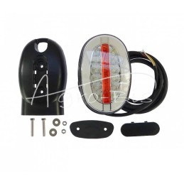 Priekinis elipsinis kombinuotas žibintas W206DD universalus dešinės - kairės LED 12V/24V atsparus vandeniui IP66/68 neoninis pos