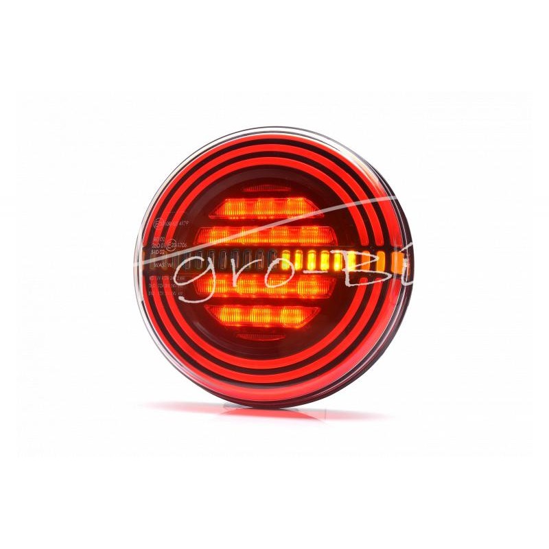 Galinis kombinuotas žibintas apvalus W191DD LED 12V/24V atsparus vandeniui IP66/68 universalus dešinysis, kairysis neoninis posū