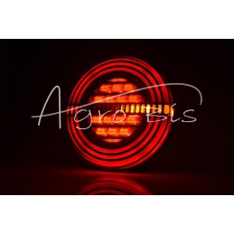 Galinis kombinuotas žibintas apvalus W191DD LED 12V/24V atsparus vandeniui IP66/68 universalus dešinysis, kairysis neoninis posū