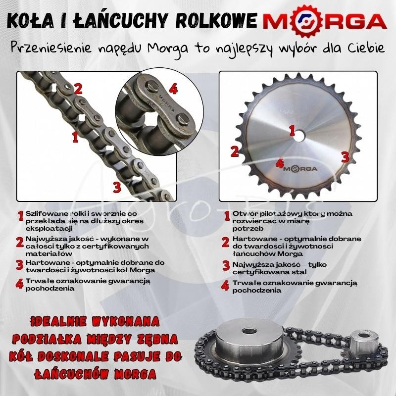 Grūdinto tipo žvaigždutė su flanšu, stebulė 24B-1 , išorinis skersmuo Z-18 - 233 mm MORGA - S24B118M