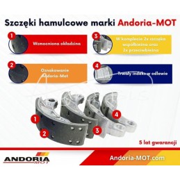 Stabdžių trinkelių komplektas, 4 vnt., Ursus C-360 46626140 ANDORIA - 46526060AM