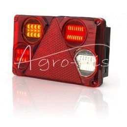 Galinis kombinuotas žibintas W70DL su LED atbulinės eigos žibintu 12/24V kairysis, atsparus vandeniui, su laidu - 391