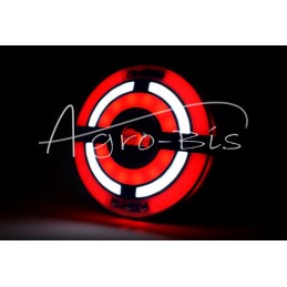 Galinis kombinuotas žibintas apvalus W1209 LED 12V/24V atsparus vandeniui IP66/68 universalus dešinysis, kairysis neoninis posūk