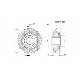 Kūginis ratas FI-35mm Z-24 Rolmus mėšlo kratytuvas - 220803003