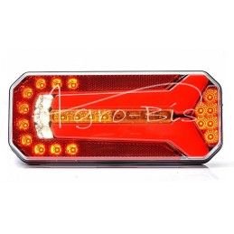 Stačiakampis galinis kombinuotas žibintas W150DD 7 funkcijų su dinaminiu posūkio signalu 12V/24V atsparus vandeniui IP68 LED neo