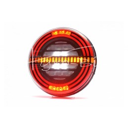 Galinis kombinuotas žibintas apvalus W193 LED 12V/24V atsparus vandeniui IP66/68 universalus dešinysis, kairysis neoninis posūki