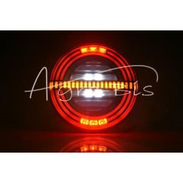 Galinis kombinuotas žibintas apvalus W193 LED 12V/24V atsparus vandeniui IP66/68 universalus dešinysis, kairysis neoninis posūki