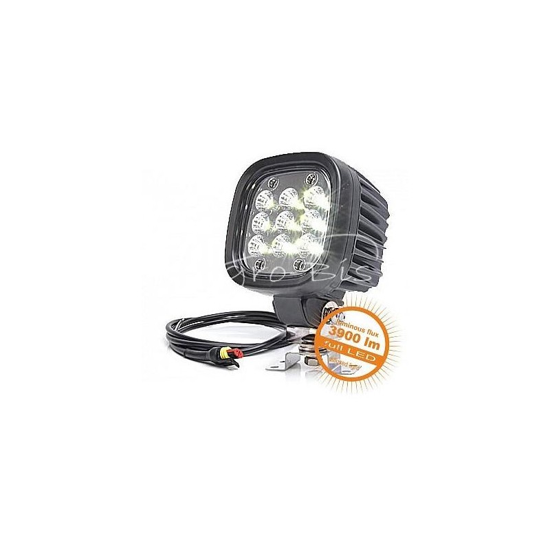 LED darbo lempa, išsklaidyta šviesa, 12/24 V, 3900 lm, atspari vandeniui, su „Superseal“ jungtimi, atspari vandeniui, su laidu -