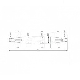Z-9 vairalazdės pavarų dėžės pagrindinis dvigubo kūgio velenas 9:32 150001006 555 mm Rolmus - 150001006