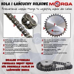 „John Deere S52“ nuožulni tiektuvo grandinė, K1 fiksatorius, kas 2 grandis, 5 m, LS52K1.02, grūdinta, MORGA - LS52K102M