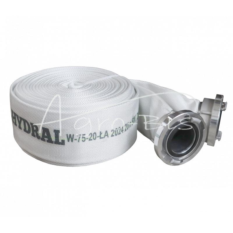 Gaisrinė žarna gaisriniams siurbliams su Storz jungtimis, balta, FI-75mm, PZL HYDRAL - 75W20PCVM