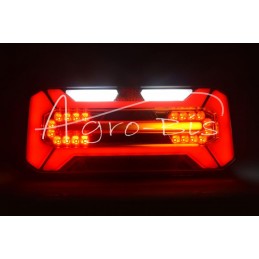 Stačiakampis galinis kombinuotas žibintas W184DD LED 12V/24V vandeniui atsparus IP68 LED posūkių rodiklis plaukiojantis neoninis