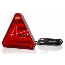 Galinis kombinuotas žibintas, 6 funkcijų kairysis, W245DD 12V/24V LED, atsparus vandeniui, be numerio ženklo apšvietimo, su laid